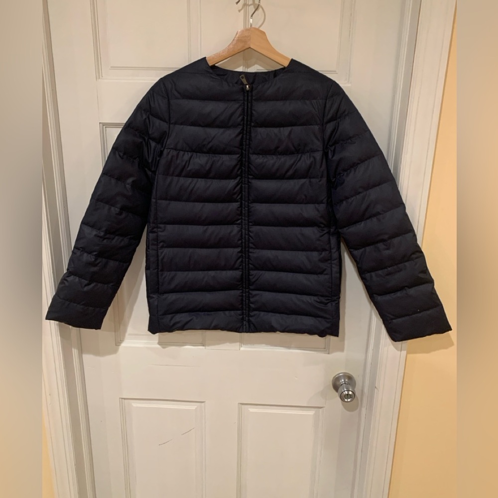 Gorski Womens Navy  Down Quilted Insulated Winter Goose Puffer Coat Jacket XS
